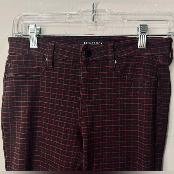 Liverpool The Gia Glider Pants Plaid Stretch Trouser SZ 2/26 NEW! - Picture 4 of 16
